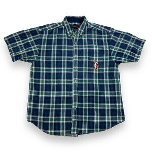 Vintage Disney Shirt Mens XL Blue Plaid Flannel Embroidered Tigger Catalog